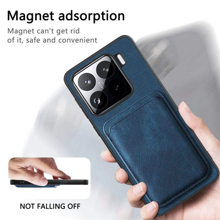 Étui pour Xiaomi 15 en cuir rétro + TPU avec fente pour carte amovible - Violet