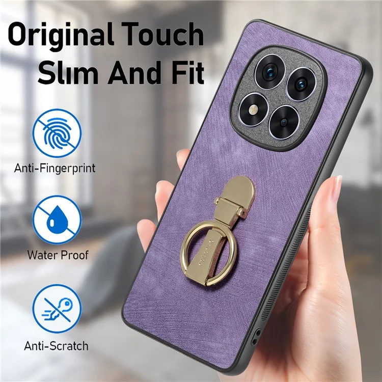 CASENEO D22 Custodia per Xiaomi Redmi Note 14 Pro+ 5G, con supporto pieghevole, retrocover in pelle retrò - Rosa