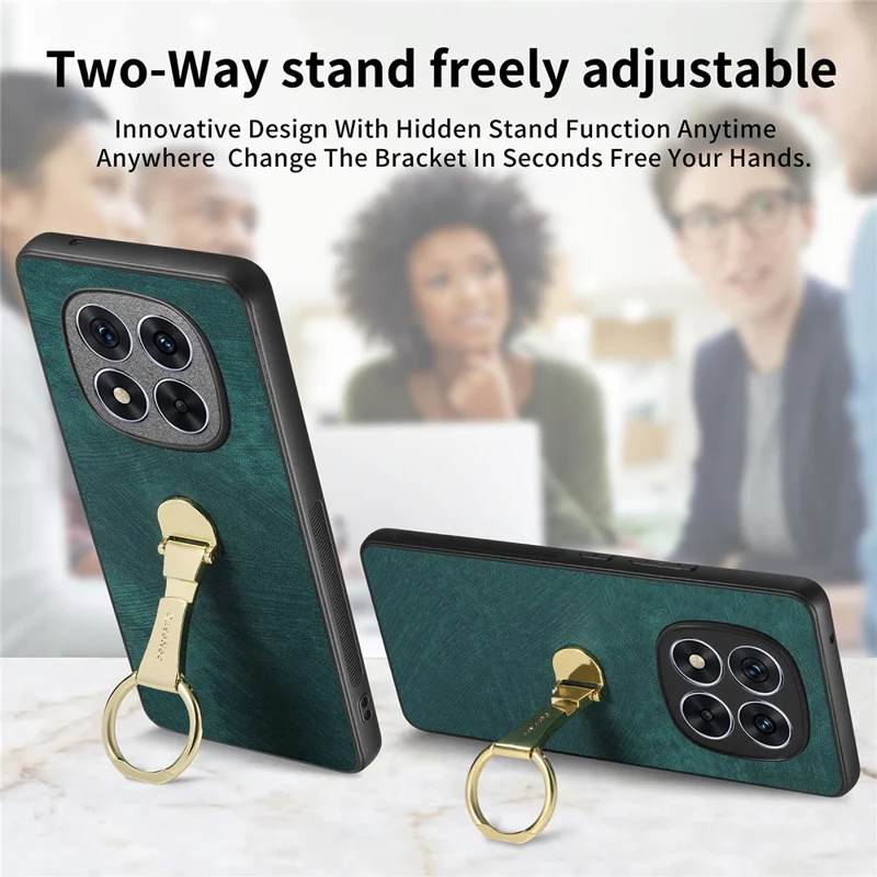 CASENEO D22 For Xiaomi Redmi Note 14 Pro+ 5G Case Folding Kickstand Retro Leather Back Cover - Blue