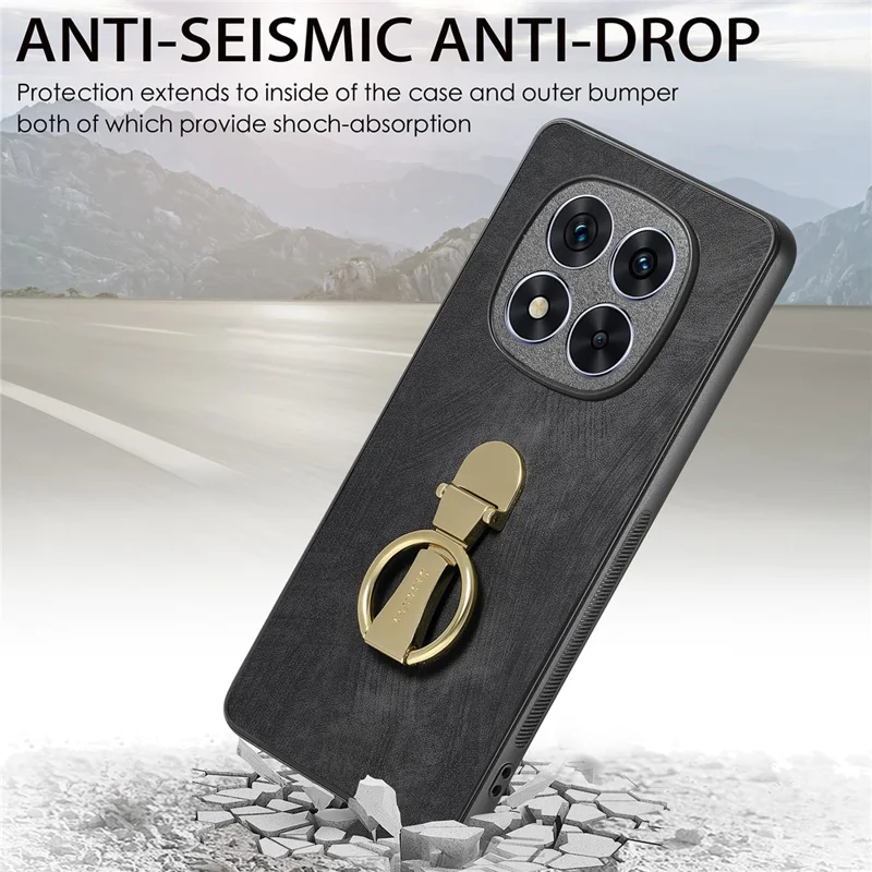 CASENEO D22 For Xiaomi Redmi Note 14 Pro+ 5G Case Folding Kickstand Retro Leather Back Cover - Blue