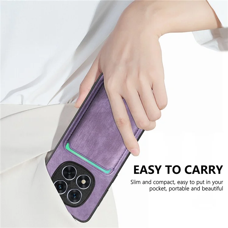 Für Xiaomi Redmi Note 14 Pro+ 5G Hülle Retro Leder+TPU Handyhülle mit abnehmbarem Kartenfach - Blau