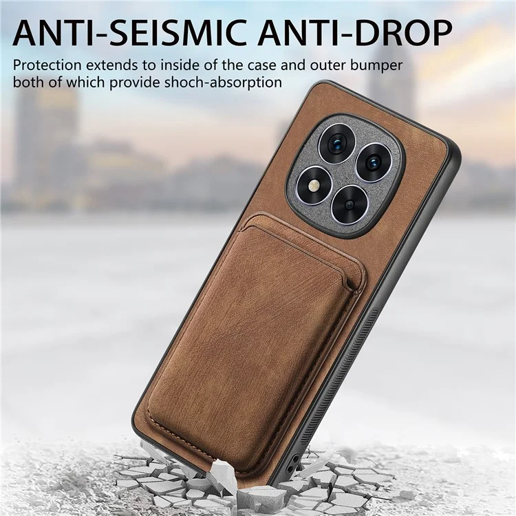 Für Xiaomi Redmi Note 14 Pro+ 5G Hülle Retro Leder+TPU Handyhülle mit abnehmbarem Kartenfach - Blau
