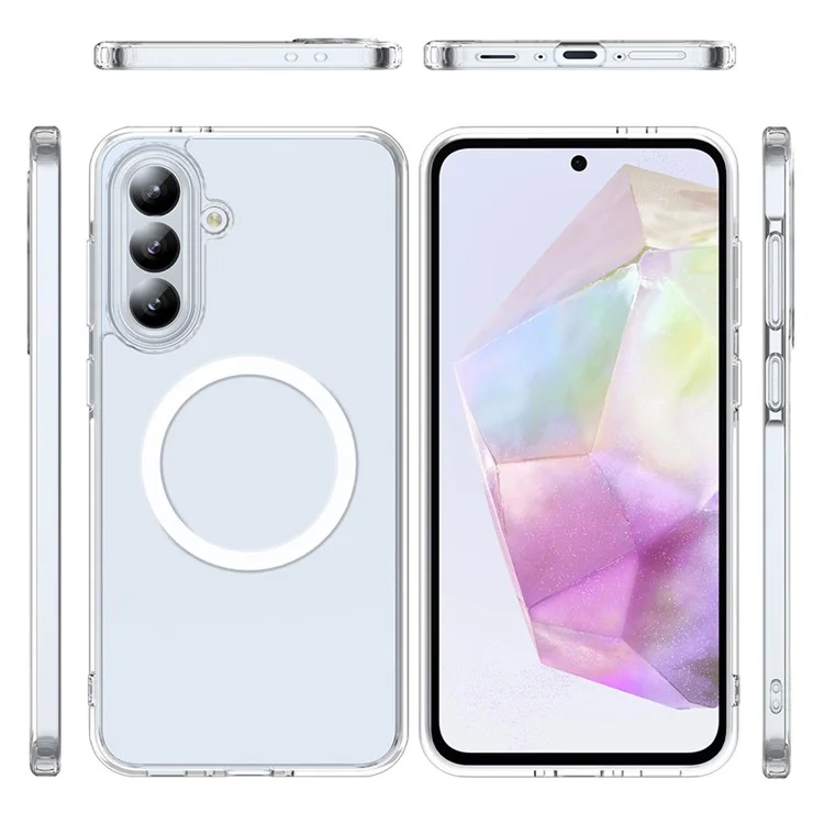 Оптовая закупка чехла для Samsung Galaxy A36 5G, совместимого с MagSafe, с устойчивым к царапинам корпусом из ПК+ТПУ - прозрачный