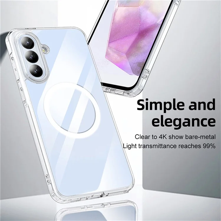 Оптовая закупка чехла для Samsung Galaxy A36 5G, совместимого с MagSafe, с устойчивым к царапинам корпусом из ПК+ТПУ - прозрачный