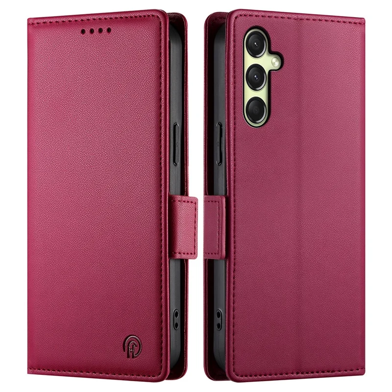 DF-010 For Samsung Galaxy A26 5G Stand Case PU Leather Wallet Phone Cover - Wine Red