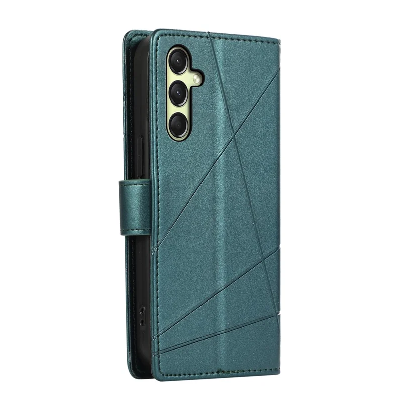 DF-06 For Samsung Galaxy A26 5G Phone Case Line Imprint Leather Wallet Cover - Green