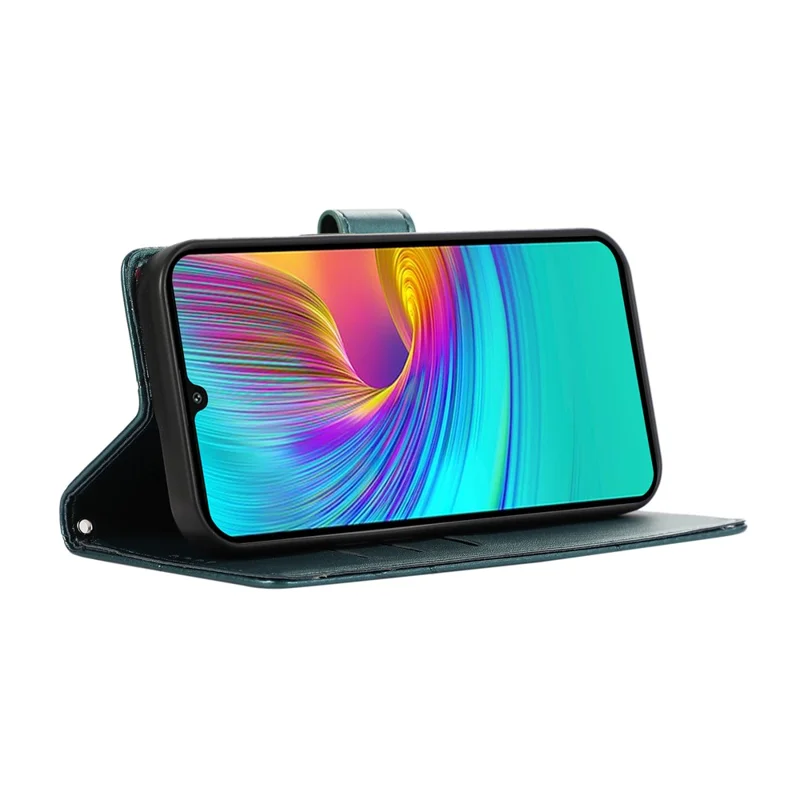DF-06 For Samsung Galaxy A26 5G Phone Case Line Imprint Leather Wallet Cover - Green
