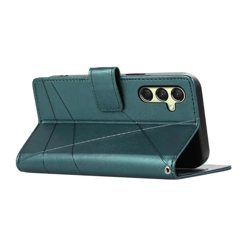 DF-06 For Samsung Galaxy A26 5G Phone Case Line Imprint Leather Wallet Cover - Green