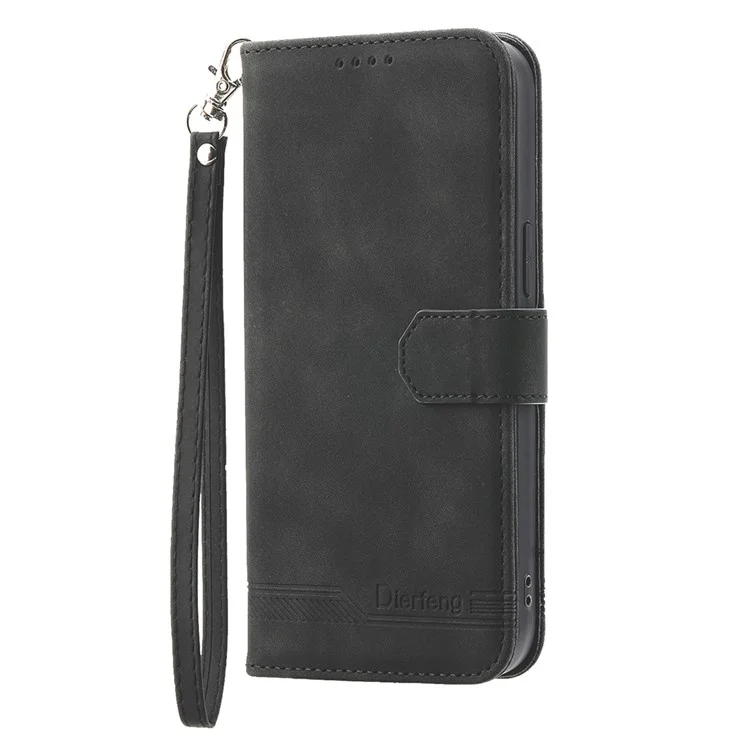 Funda de cuero con relieve de líneas para Samsung Galaxy A36 5G DIERFENG DF-03 - Negro