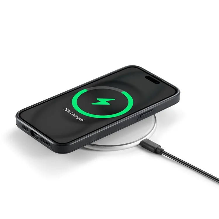 MAGKING K1 Serie für iPhone 13 magnetisches Gehäuse PC+TPU+PU Leder Handyhülle - Schwarz