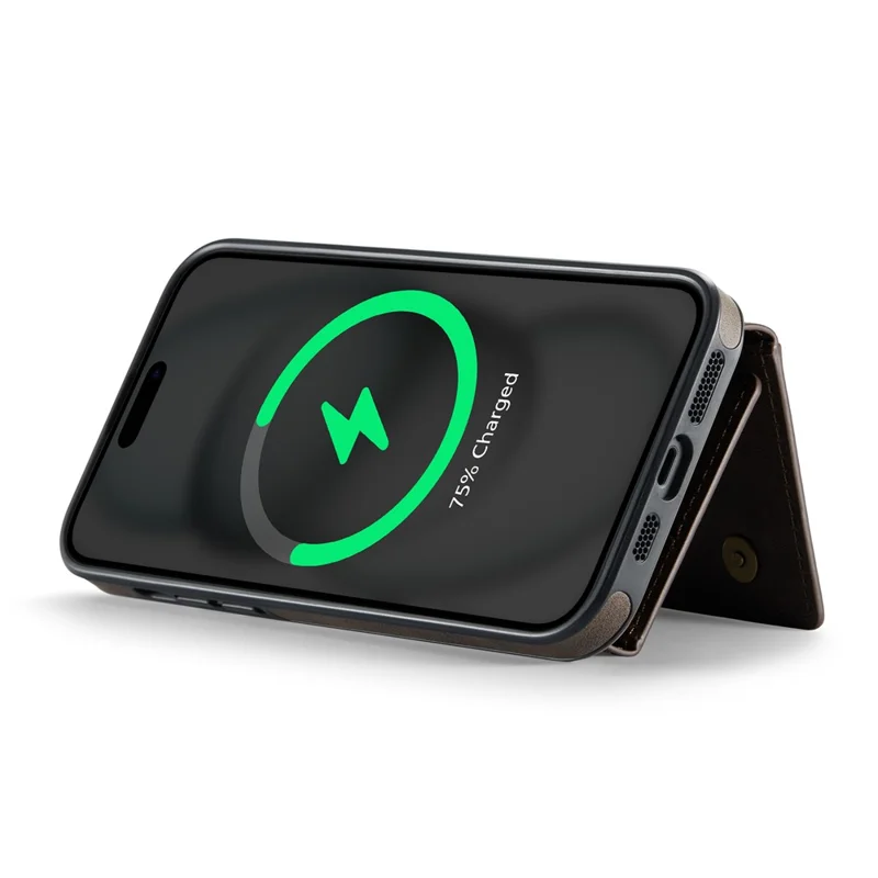 MAGKING K2 Series For iPhone 13 Case Compatible with MagSafe PC+TPU+PU Phone Cover - Coffee