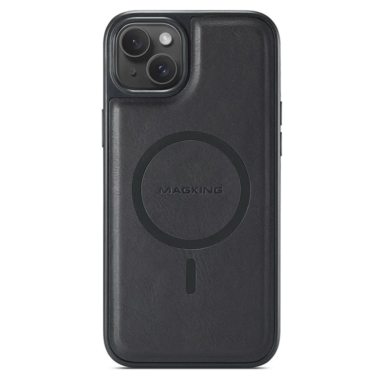 Capa MAGKING K2 Series compatível com iPhone 14 com MagSafe, PC + TPU + PU - Preta