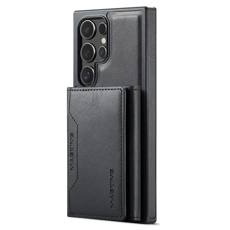 Étui pour Samsung Galaxy S23 Ultra de la série MAGKING K2 compatible avec MagSafe, en PC+TPU+PU - Noir
