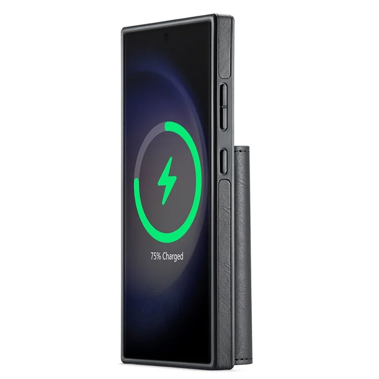 Étui pour Samsung Galaxy S23 Ultra de la série MAGKING K2 compatible avec MagSafe, en PC+TPU+PU - Noir