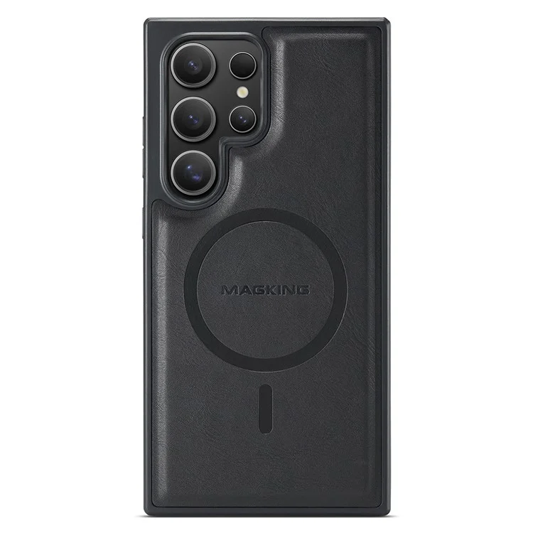 Étui pour Samsung Galaxy S23 Ultra de la série MAGKING K2 compatible avec MagSafe, en PC+TPU+PU - Noir