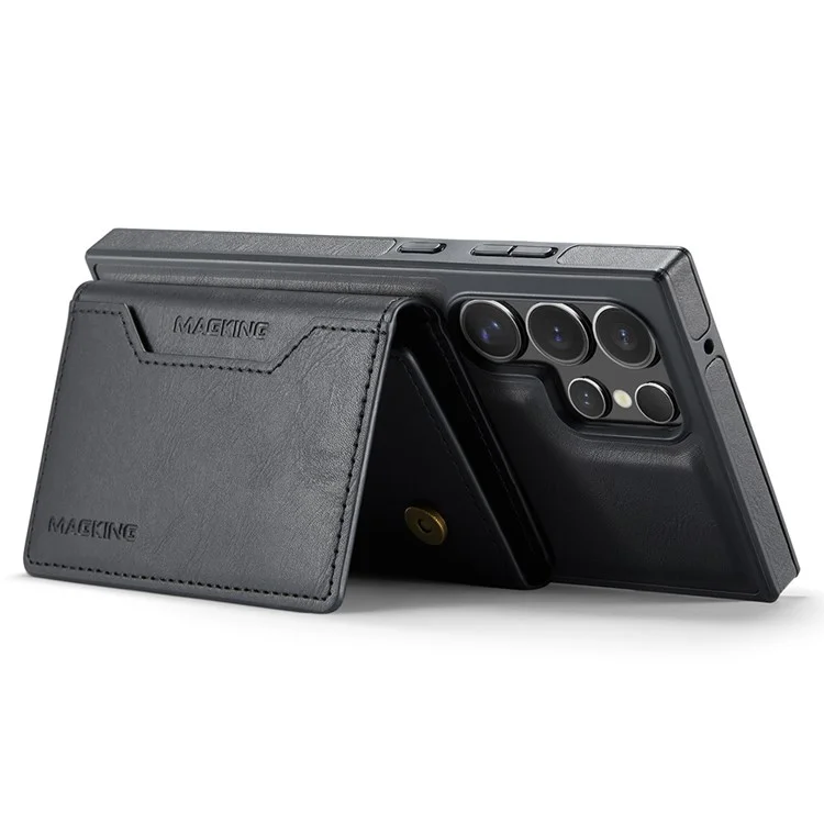 Étui pour Samsung Galaxy S23 Ultra de la série MAGKING K2 compatible avec MagSafe, en PC+TPU+PU - Noir