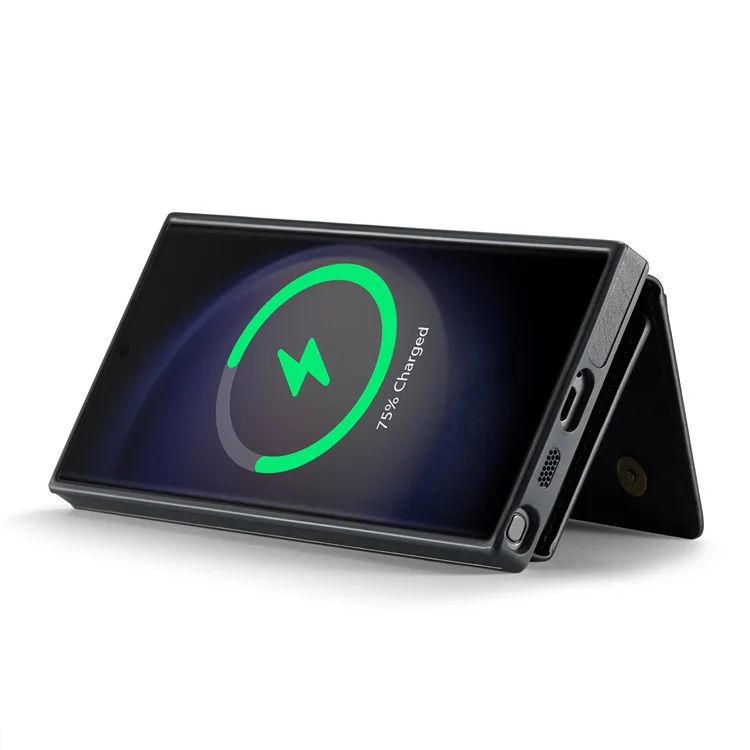 Étui pour Samsung Galaxy S23 Ultra de la série MAGKING K2 compatible avec MagSafe, en PC+TPU+PU - Noir