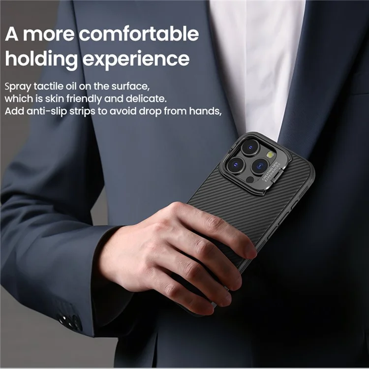 Capa NILLKIN Camshield Prop Series para iPhone 16 Pro Compatível com MagSafe Capa de telefone TPU+PC com moldura de lente