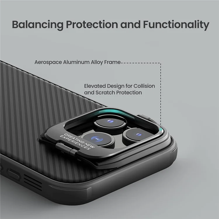 Capa NILLKIN Camshield Prop Series para iPhone 16 Pro Compatível com MagSafe Capa de telefone TPU+PC com moldura de lente