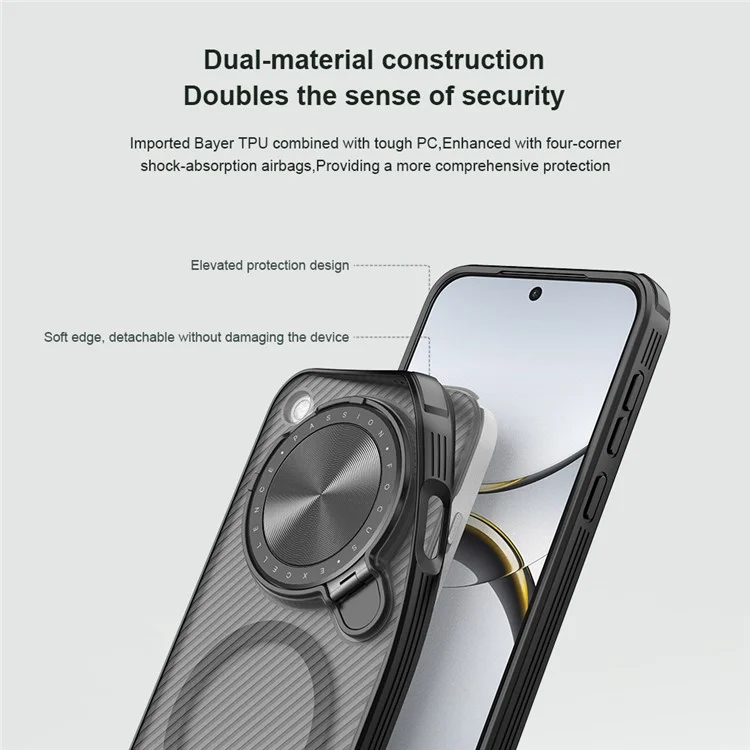 NILLKIN Camshield Prop Series Hülle für Oppo Find X8 5G, kompatibel mit MagSafe, TPU+PC Handyhülle mit Kamera-Schieber