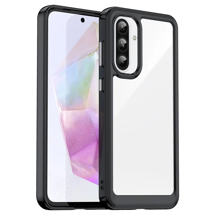 Für Samsung Galaxy A36 5G Hülle TPU+Acryl Schutzhülle Transparent - Schwarz