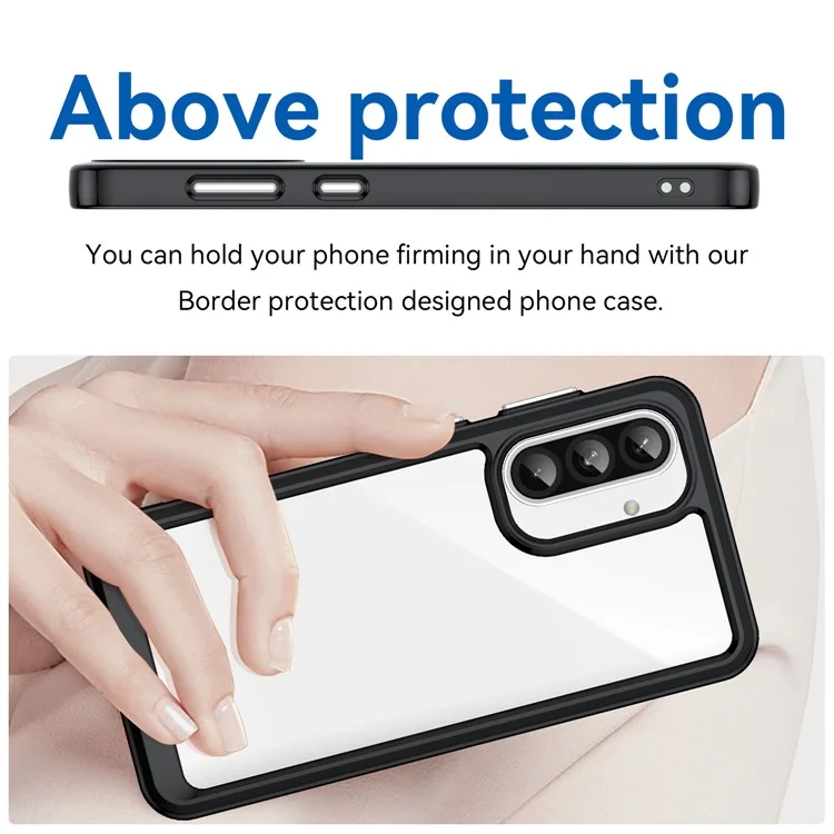 Für Samsung Galaxy A36 5G Hülle TPU+Acryl Schutzhülle Transparent - Schwarz