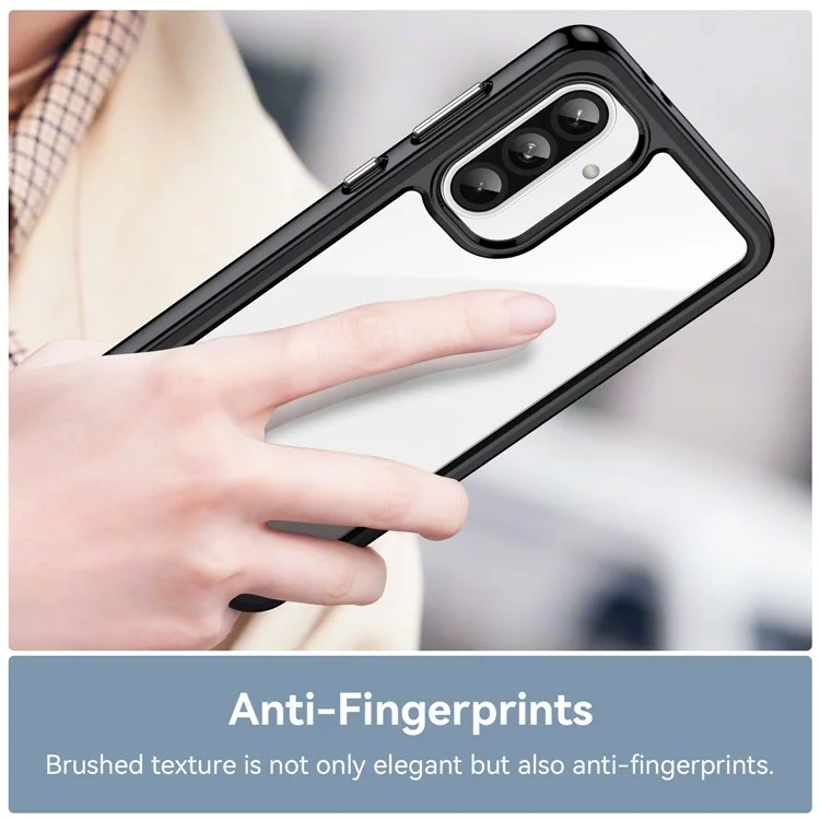 Für Samsung Galaxy A36 5G Hülle TPU+Acryl Schutzhülle Transparent - Schwarz
