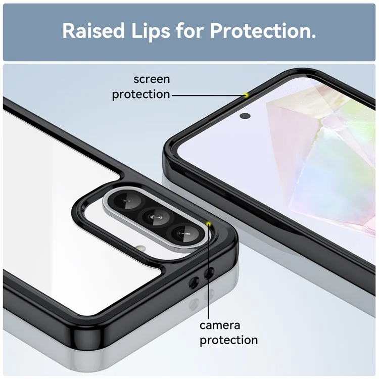 Für Samsung Galaxy A36 5G Hülle TPU+Acryl Schutzhülle Transparent - Schwarz