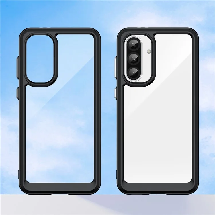 Für Samsung Galaxy A36 5G Hülle TPU+Acryl Schutzhülle Transparent - Schwarz