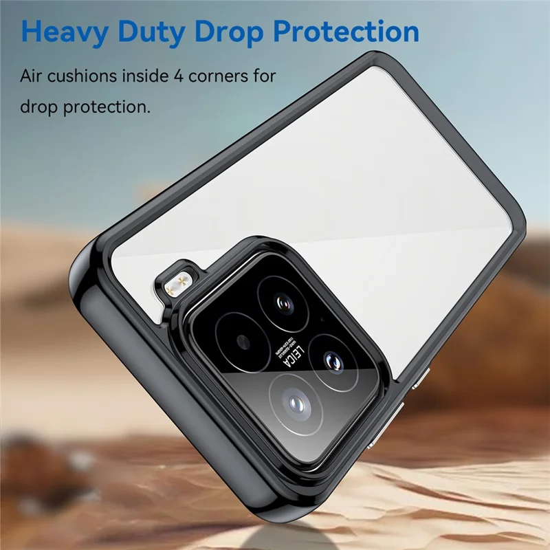 Voor Xiaomi 15 Hoesje TPU+Acryl Beschermend Transparant Telefoonhoesje - Zwart