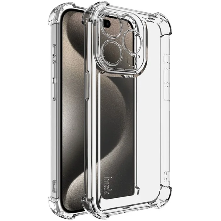IMAK UX-4 чехол для iPhone 15 Pro прямоугольная рамка, четыре угла, ударопрочный, прозрачный ТПУ чехол