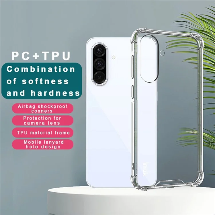 IMAK Funda para Samsung Galaxy A36 5G Caso PC+TPU a prueba de golpes Cubierta de teléfono transparente
