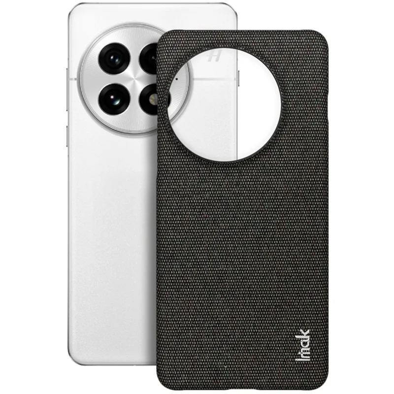 IMAK Ruiyi Series for OnePlus 13 Case Fabric Texture Leather+PC Phone Back Cover - Black