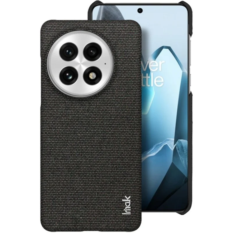 IMAK Ruiyi Series for OnePlus 13 Case Fabric Texture Leather+PC Phone Back Cover - Black