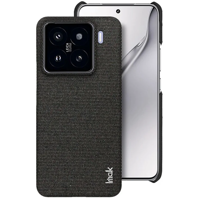 Funda IMAK Ruiyi Series para Xiaomi 15 / 15 Custom Edition Clásica textura de tela de cuero + PC - Negro