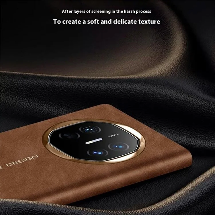 For Huawei Mate X6 Case Leather Protective Cover with Smart Window Auto Wake Up - Black  /  Gold