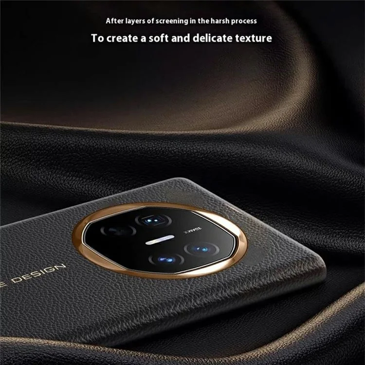 Custodia per Huawei Mate X6 con finestra di visualizzazione, risveglio/sospensione automatici, cover in pelle a portafoglio con texture a litchi - Rosso