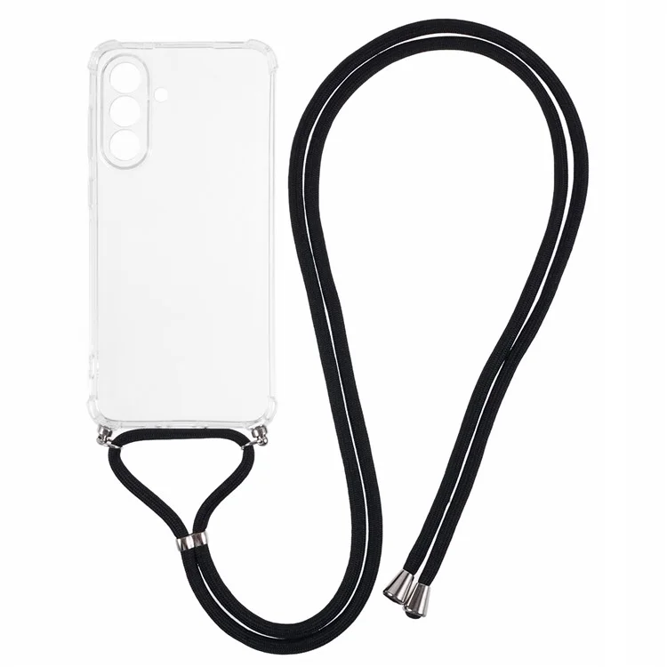 Funda para Samsung Galaxy A56 5G, reforzada en las esquinas, de TPU transparente, con cordón