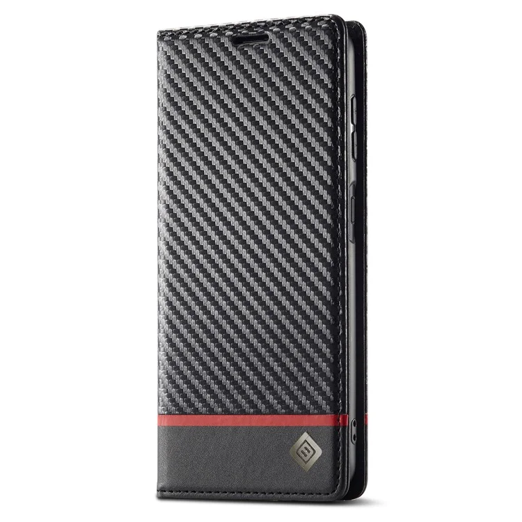 Чехол для Samsung Galaxy S25+ от LC.IMEEKE, с текстурой из углеродного волокна, подставкой и слотом для карт - с горизонтальными полосками.