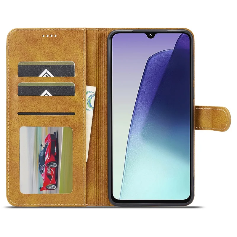 LC.IMEEKE For Xiaomi Redmi A4 5G Case Calf Texture PU Leather Stand Wallet Phone Cover - Yellow