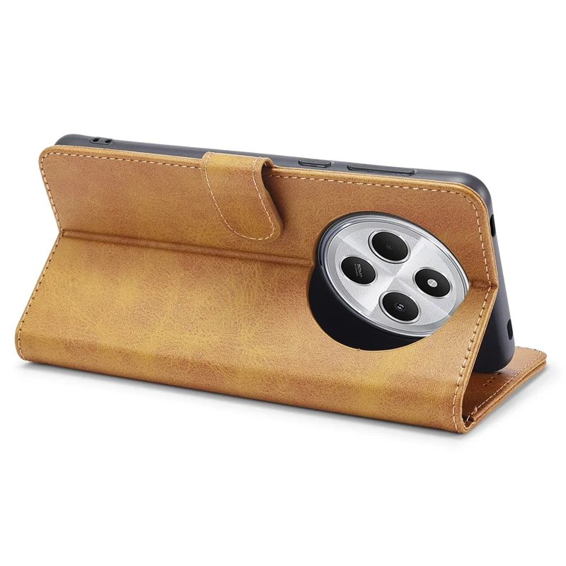 LC.IMEEKE For Xiaomi Redmi A4 5G Case Calf Texture PU Leather Stand Wallet Phone Cover - Yellow