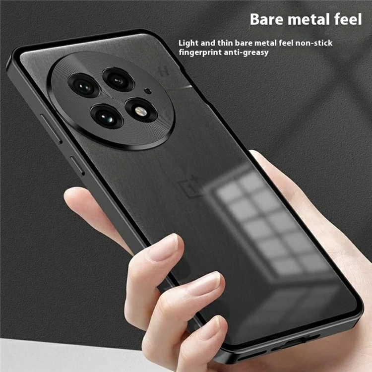Capa fosca para OnePlus 13 de liga de alumínio + PC, com trava de pressão - Preta