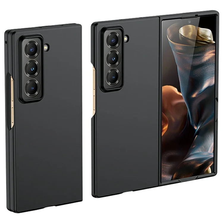 Étui spécial pour Samsung Galaxy Z Fold / W25 avec revêtement de peau tactile en PC rigide - Noir