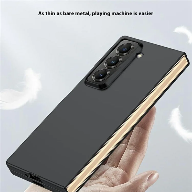 Étui spécial pour Samsung Galaxy Z Fold / W25 avec revêtement de peau tactile en PC rigide - Noir