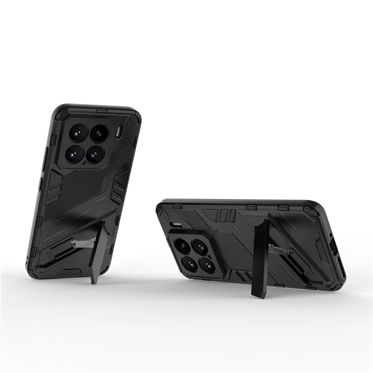 Für Xiaomi 15 Hülle PC+TPU stoßfeste Handyhülle mit Ständer - Schwarz