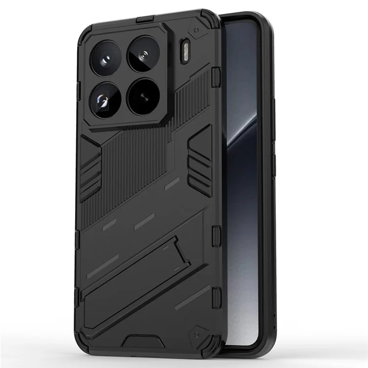 Funda para Xiaomi 15 Pro de PC+TPU a prueba de golpes con soporte - Negro