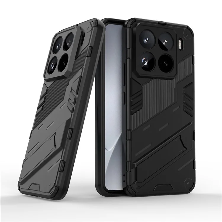 Funda para Xiaomi 15 Pro de PC+TPU a prueba de golpes con soporte - Negro