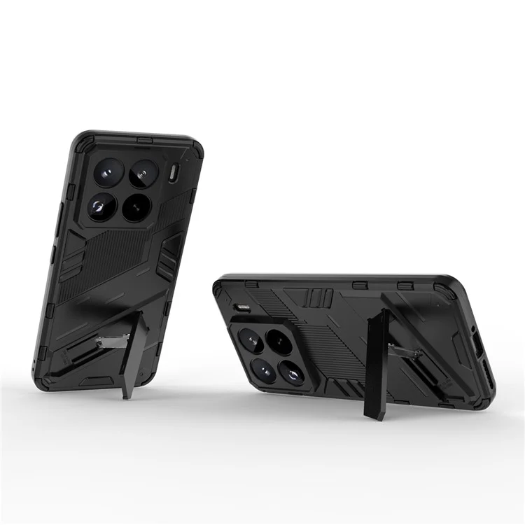 Funda para Xiaomi 15 Pro de PC+TPU a prueba de golpes con soporte - Negro