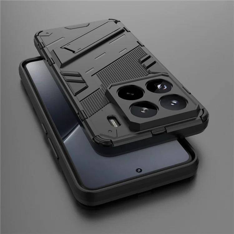 Funda para Xiaomi 15 Pro de PC+TPU a prueba de golpes con soporte - Negro