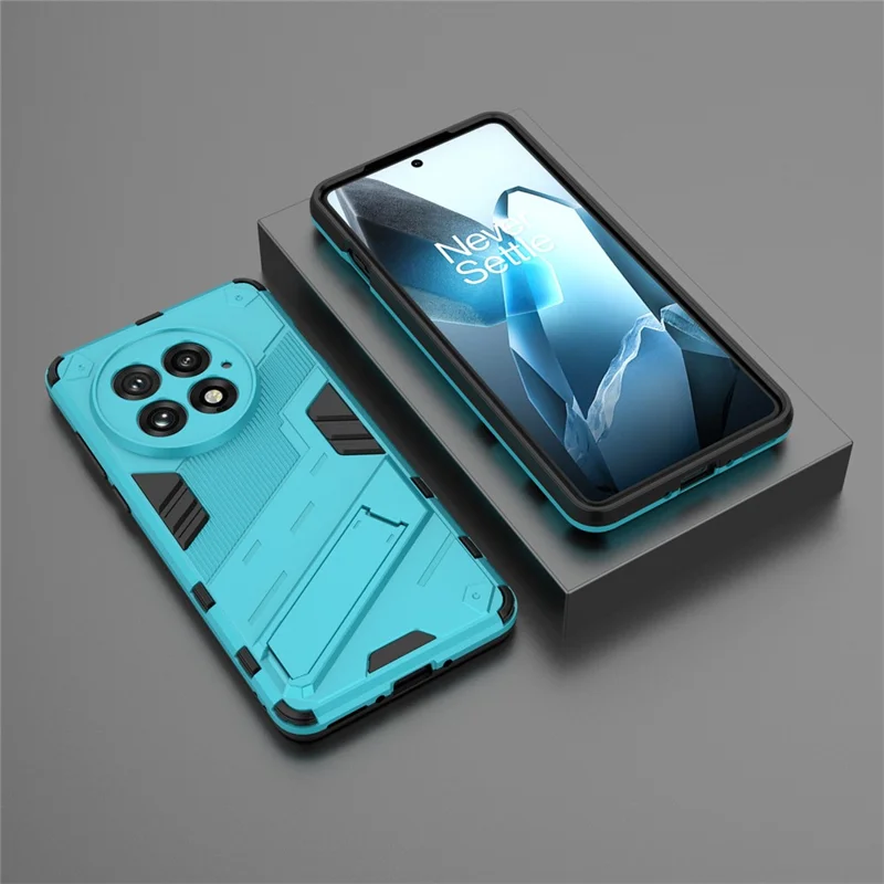 For OnePlus 13 Case PC+TPU Shockproof Phone Cover with Kickstand - Baby Blue